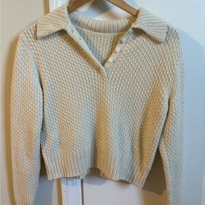 Frame Beige V-Neck Sweater
